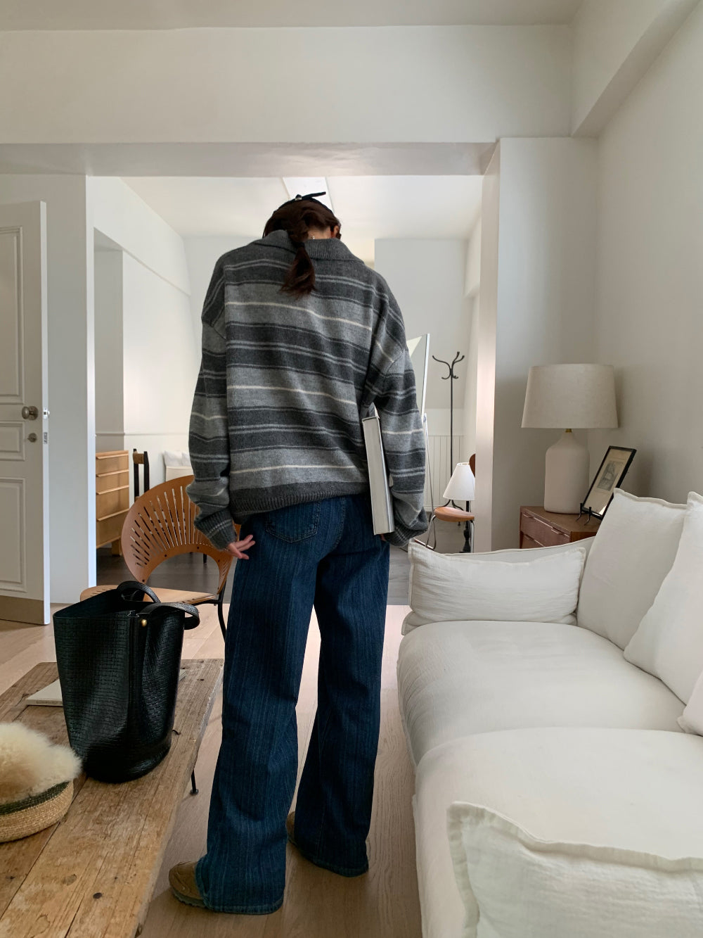 Swan s.t collar knit-2col