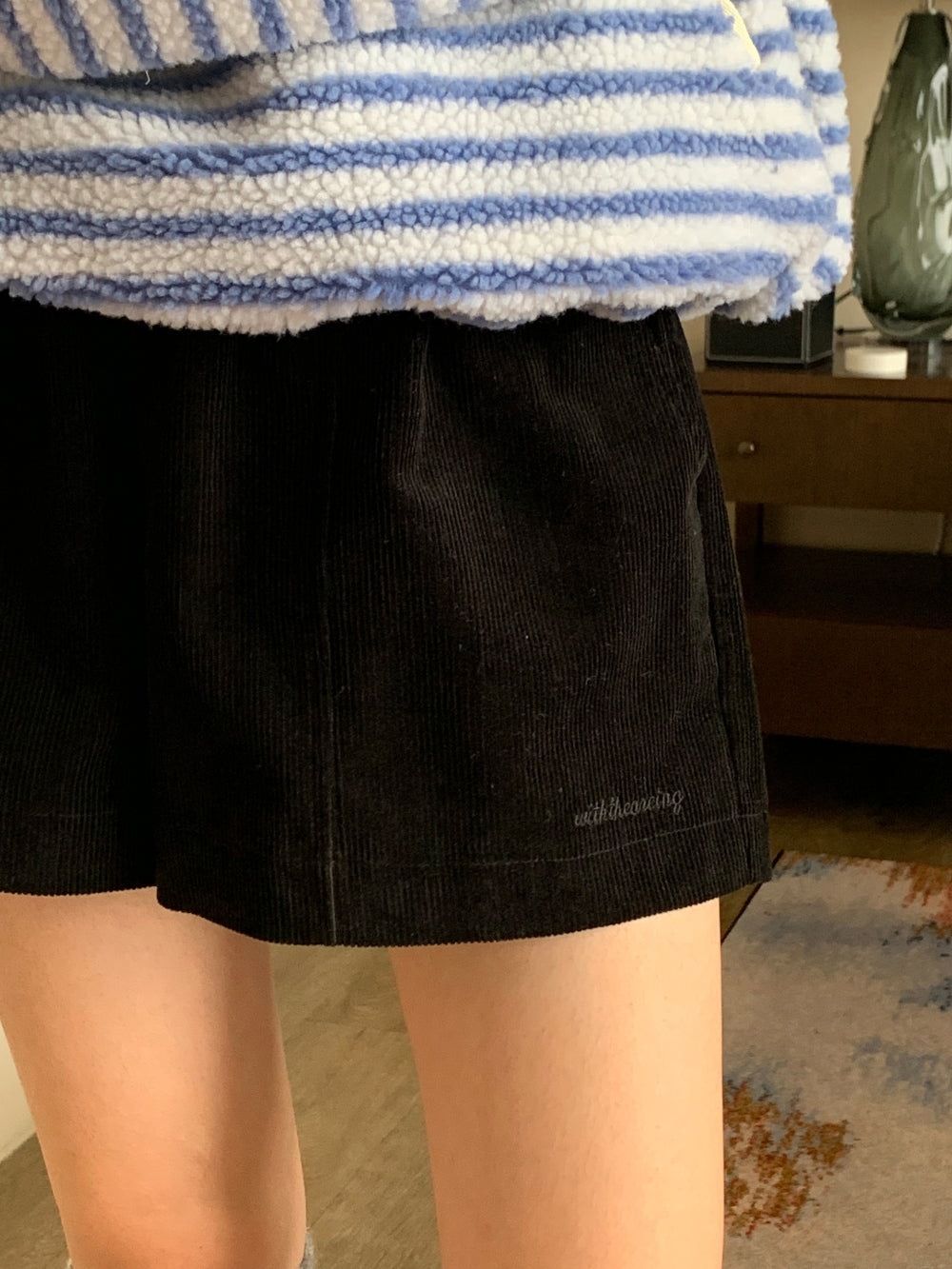 swan corduroy shorts-2col