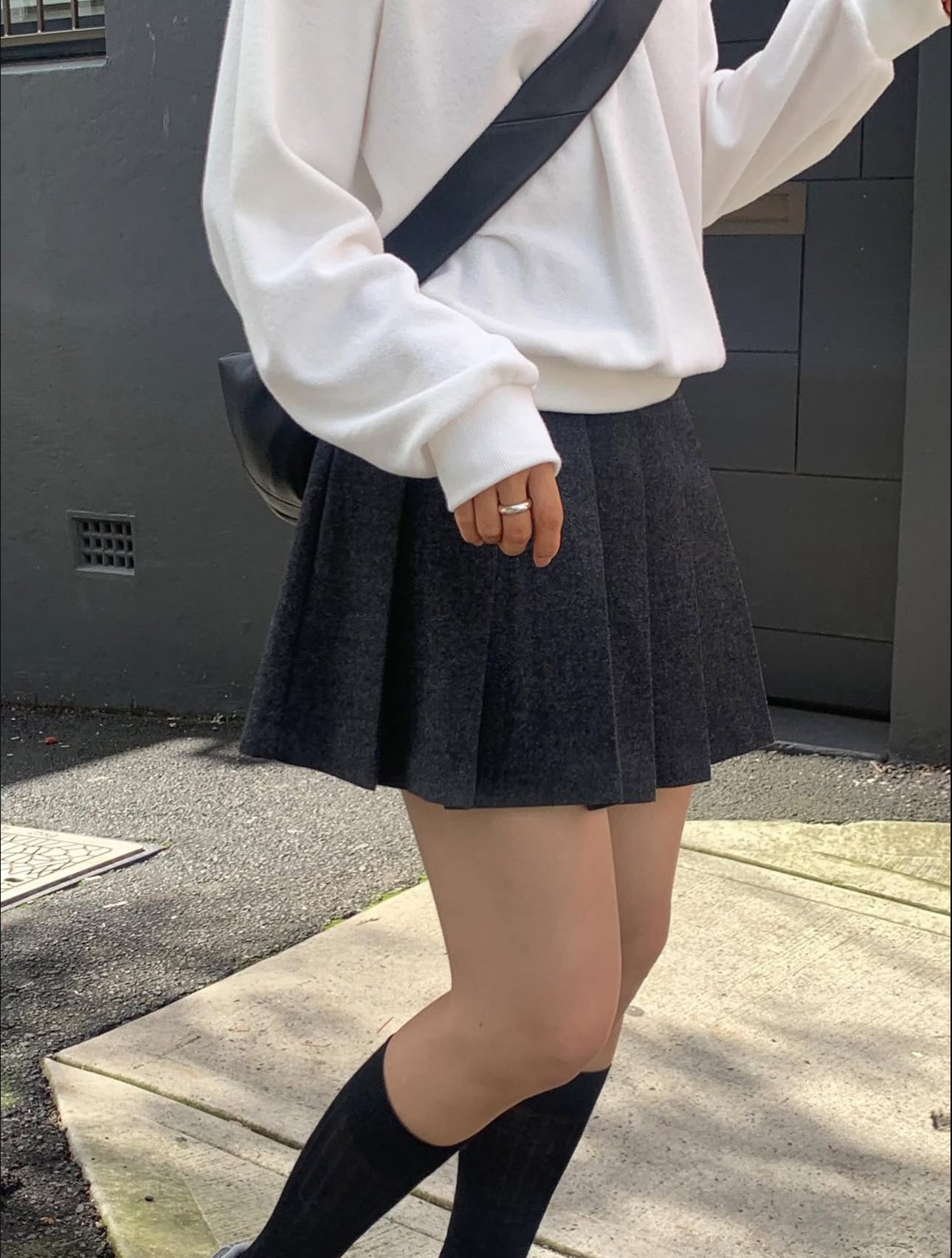 liter venity wool pleats skirt-2col