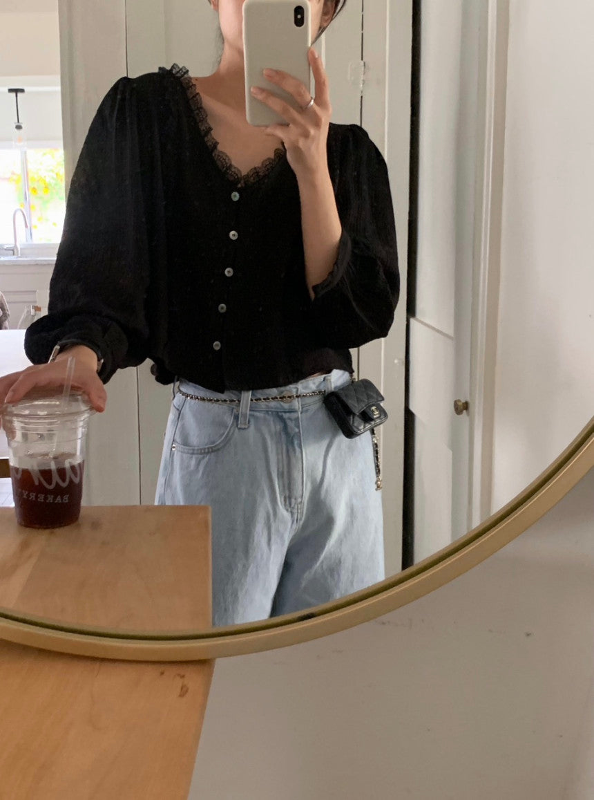 liter vera lace blouse-2col