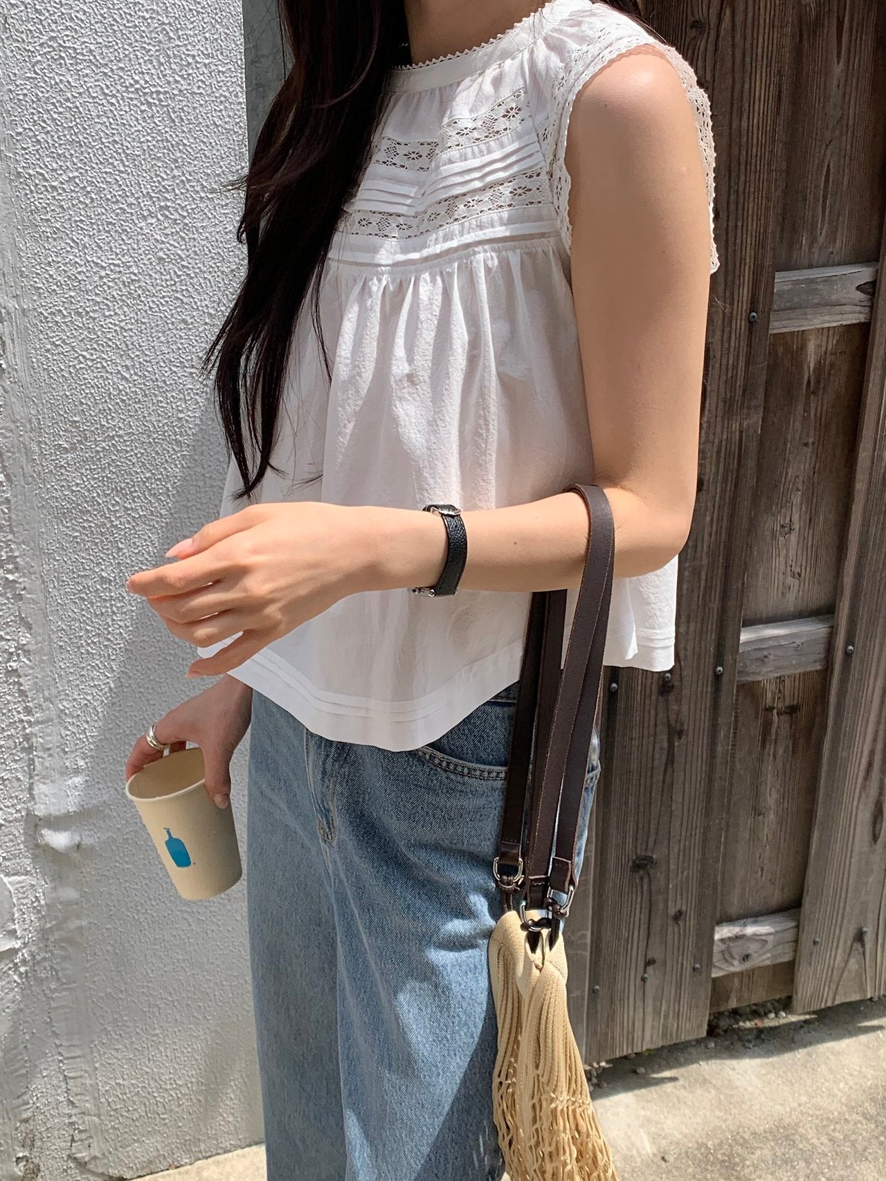 Mariel shoulder lace blouse