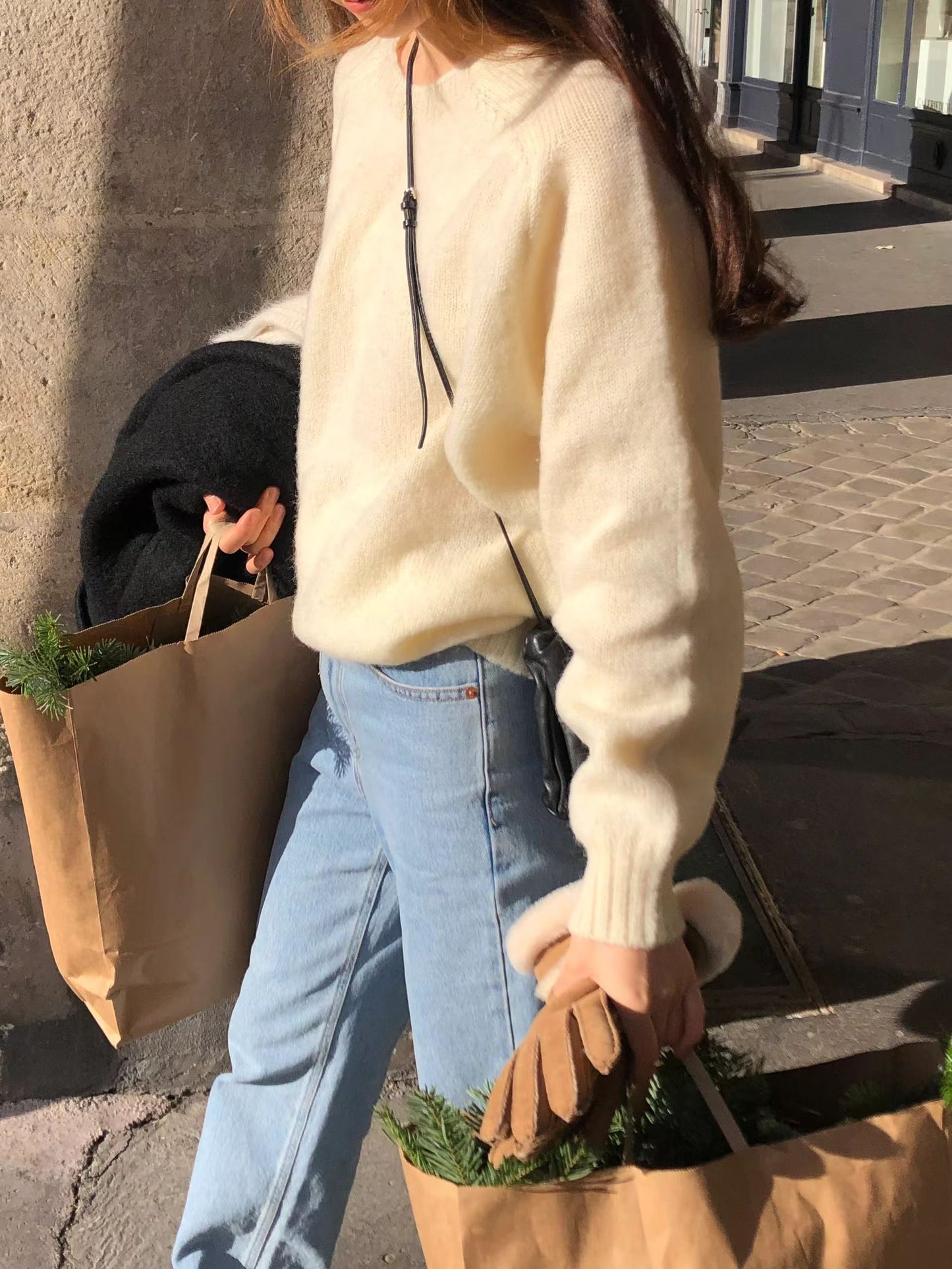 Ounce rosy brush shagidog knit-3col