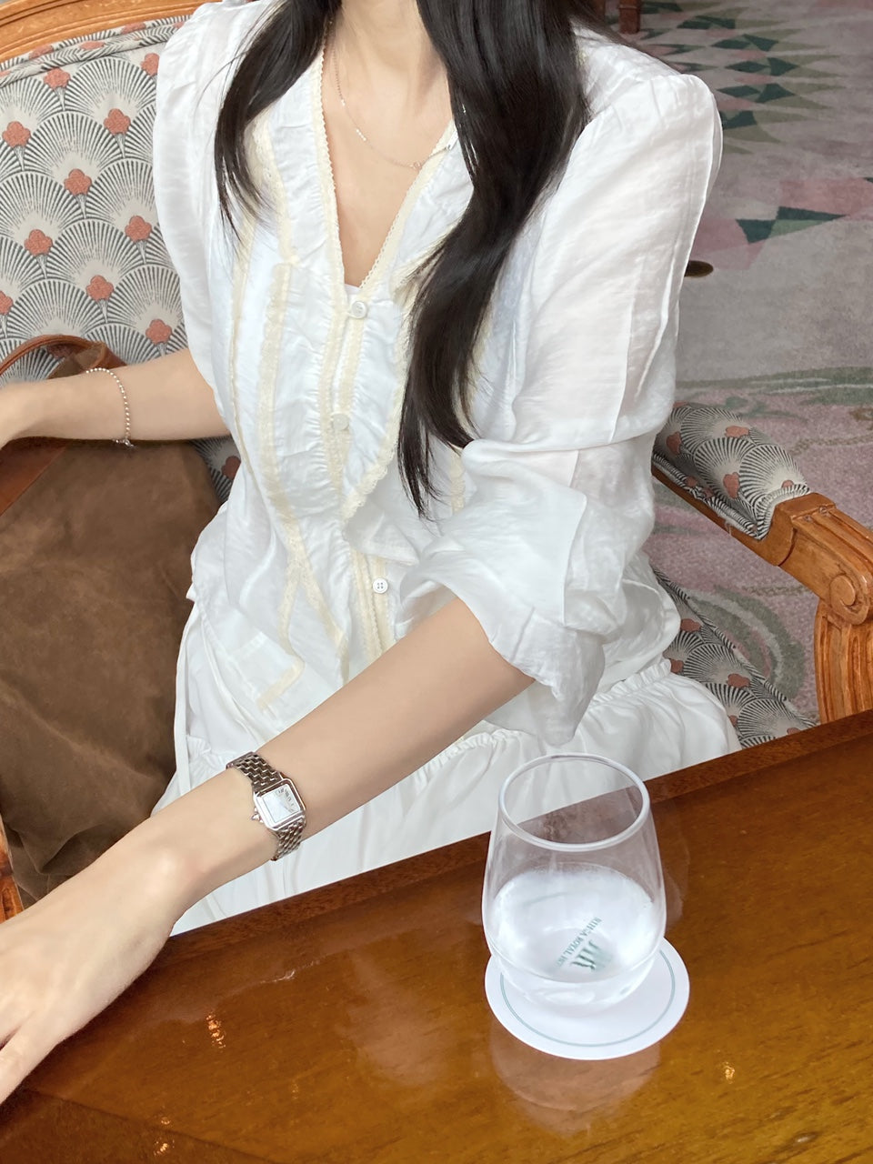 noil lace blouse-2col