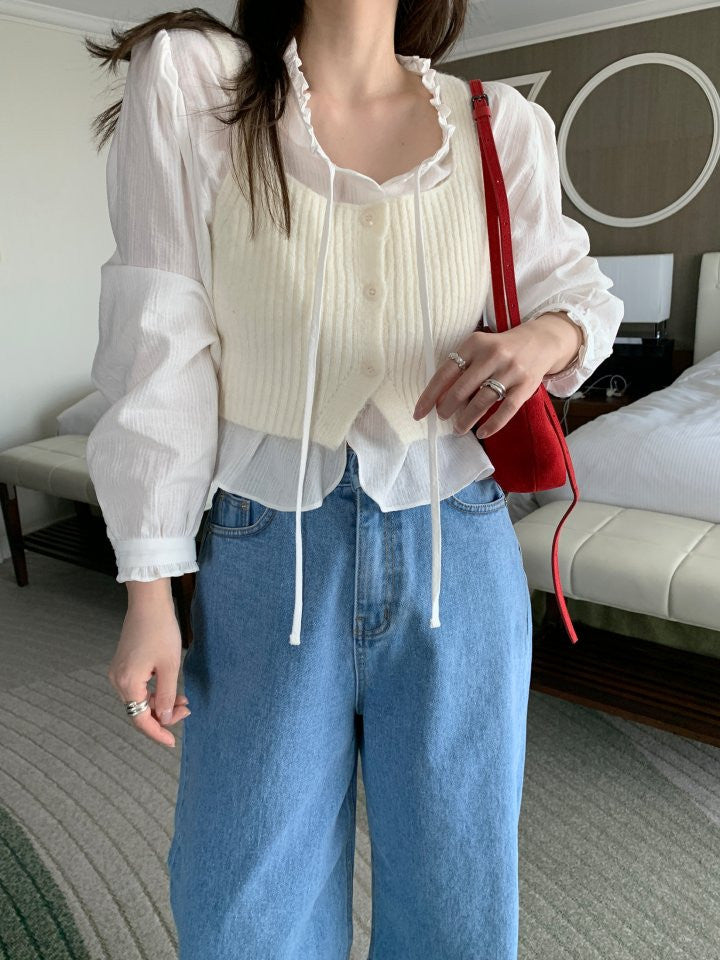 ivory即納 coco smok blouse-2col