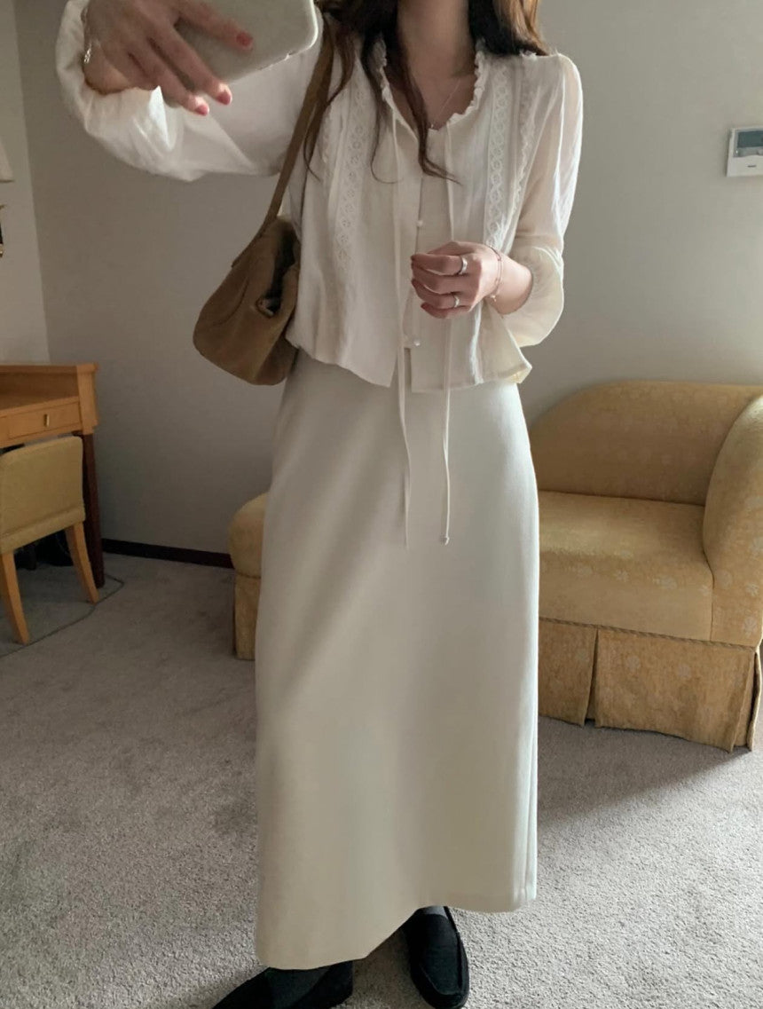 wool back open skirt-3col