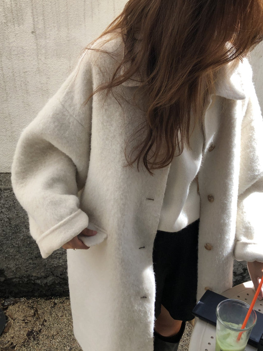 Lea alpaca handmade coat-2col