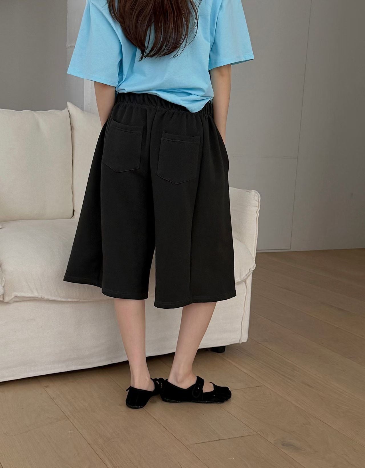 sweat half pants-3col