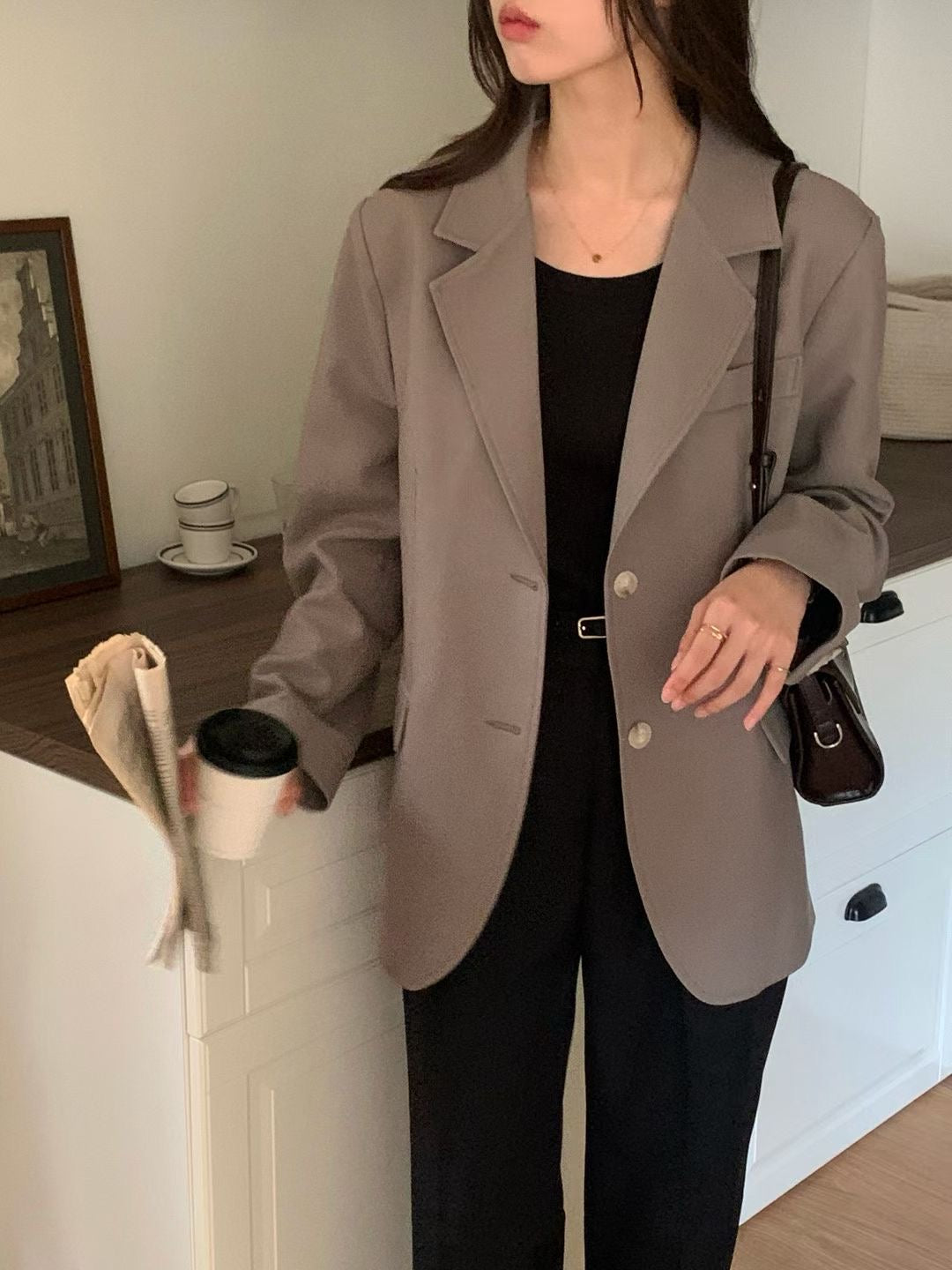 Jennie single two button jacket-3col