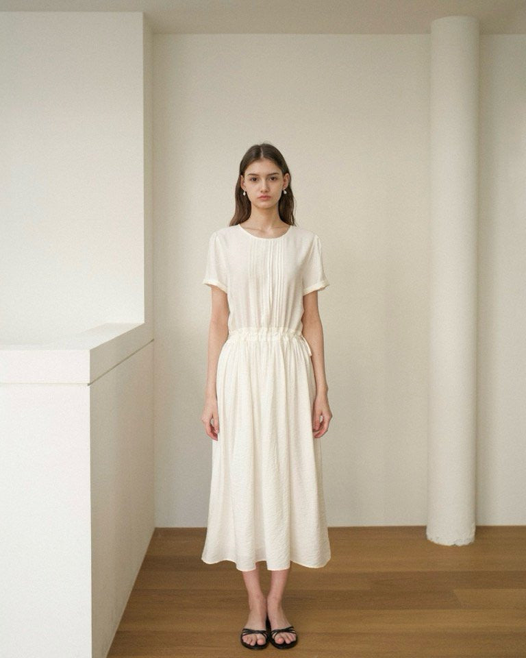 Ellen pintuck half-sleeve onepiece-2col