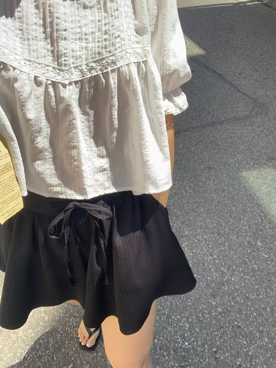 liter magnet wrinkle flare pants-2col