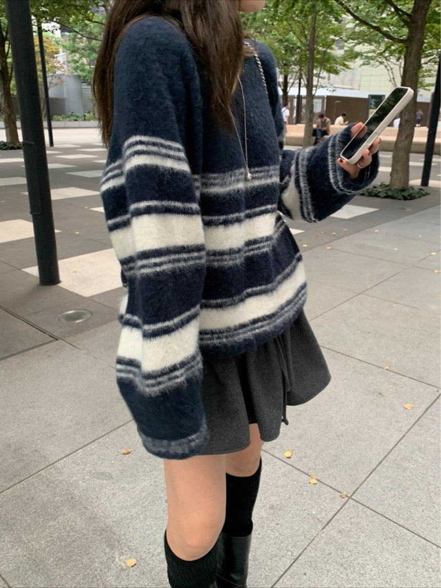 multi-v brush knit-2col