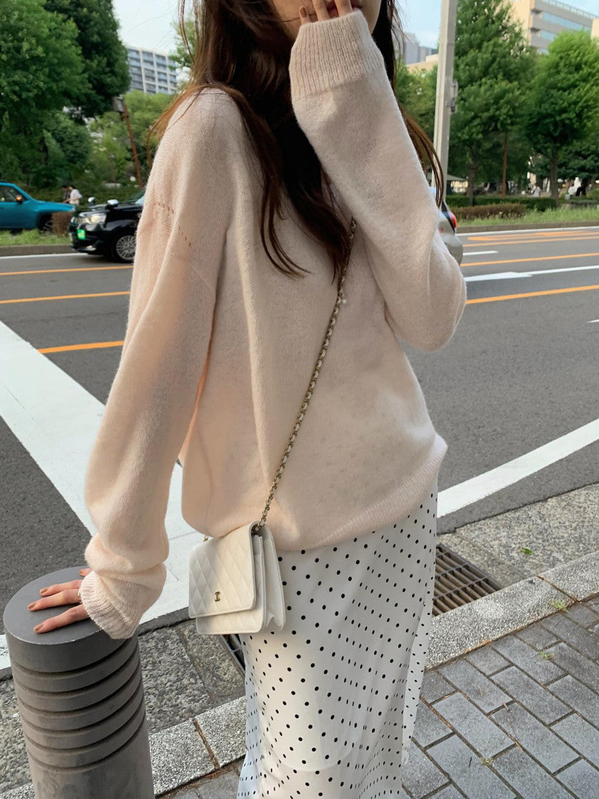 Vov v neck alpaca knit-3col