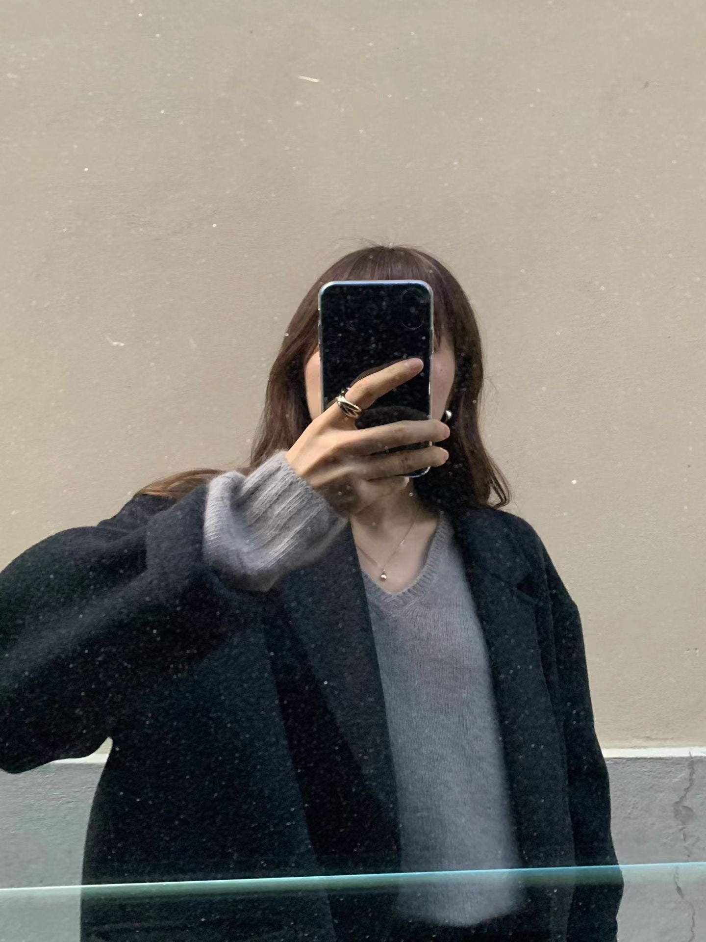 Ounce cashmere double over coat-2col