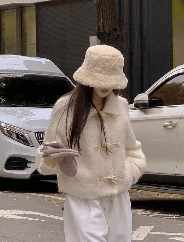 boucle wool duffel coat-2col