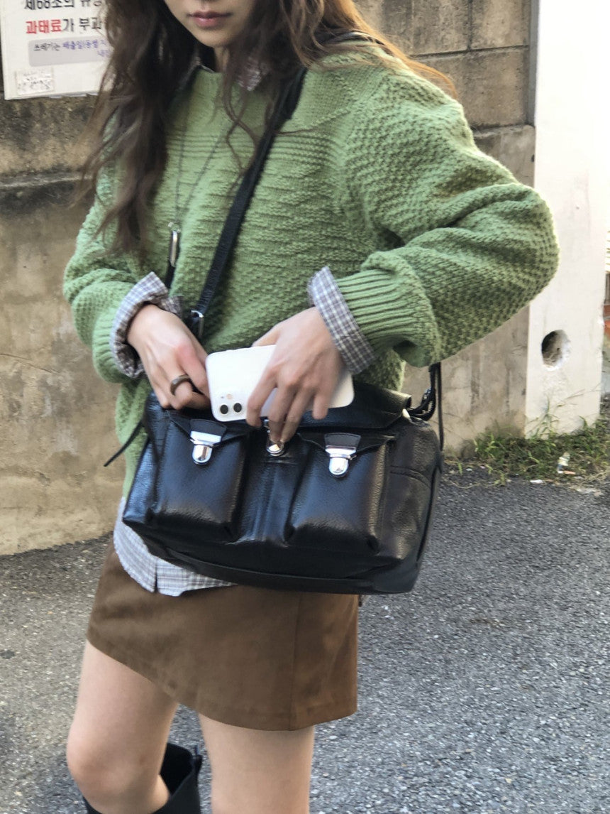 Brick wool cable knit-3col