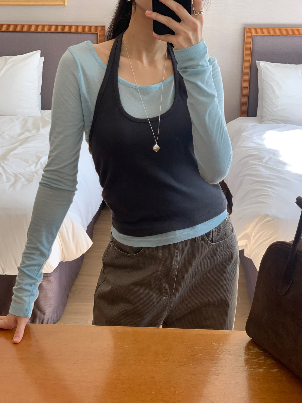 Halter layered set T-4col