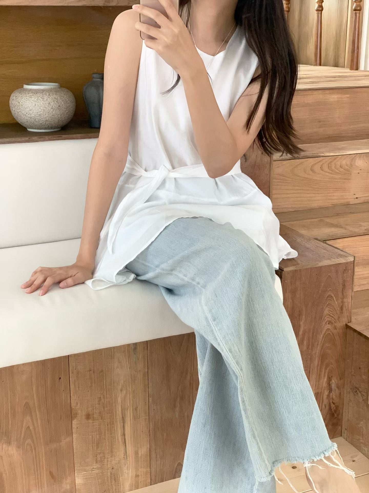 loveme strap blouse-2col