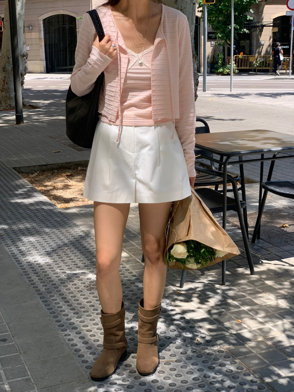Olivia sleeveless&cardigan set-3col