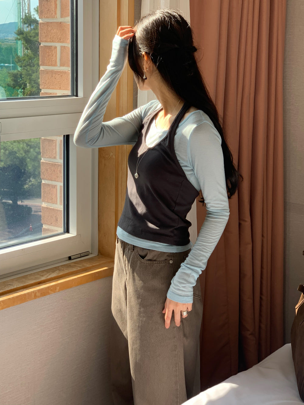 Halter layered set T-4col