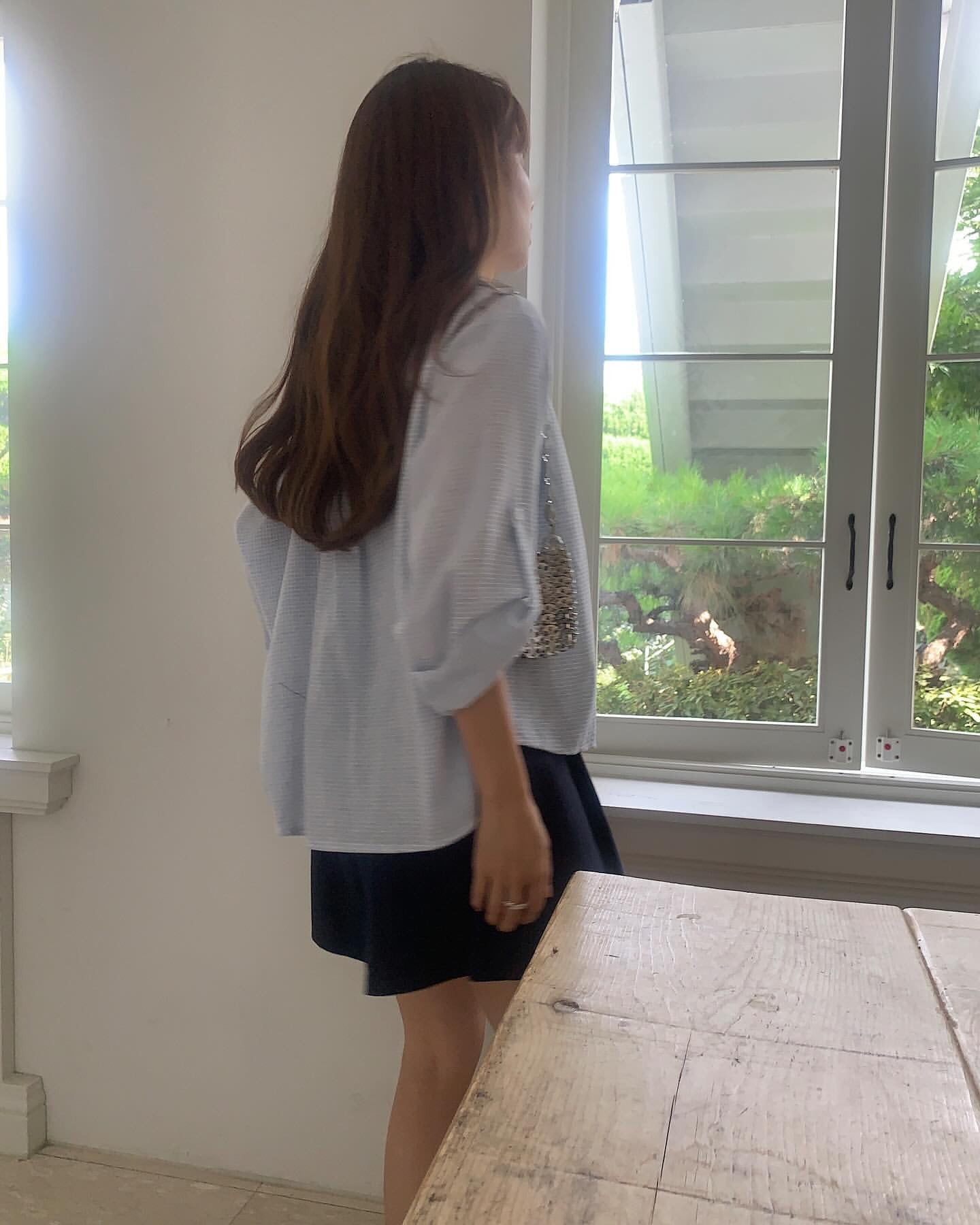 liter yuko roll up shirt-2col