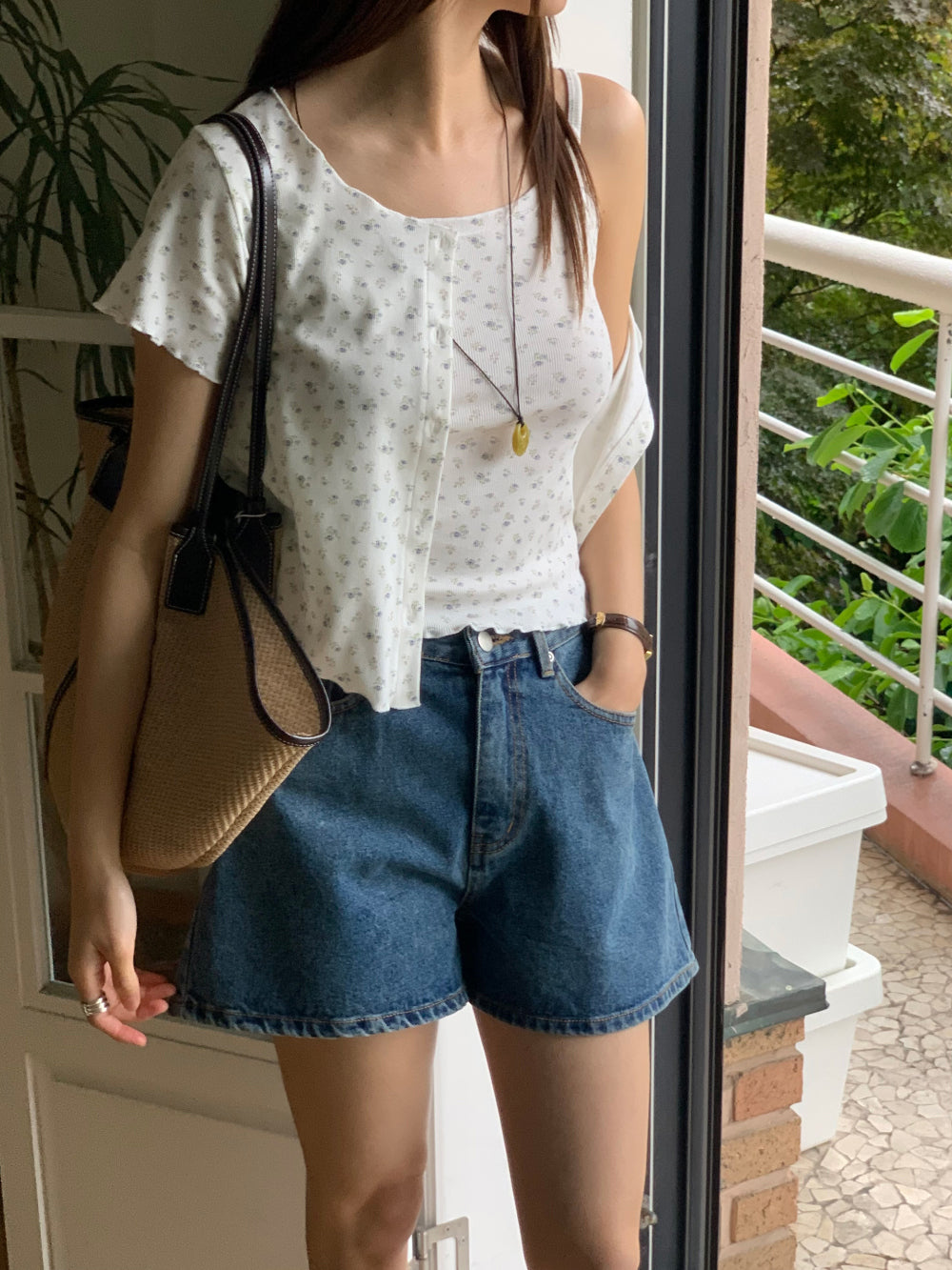 like sleeveless&cardigan set-2col