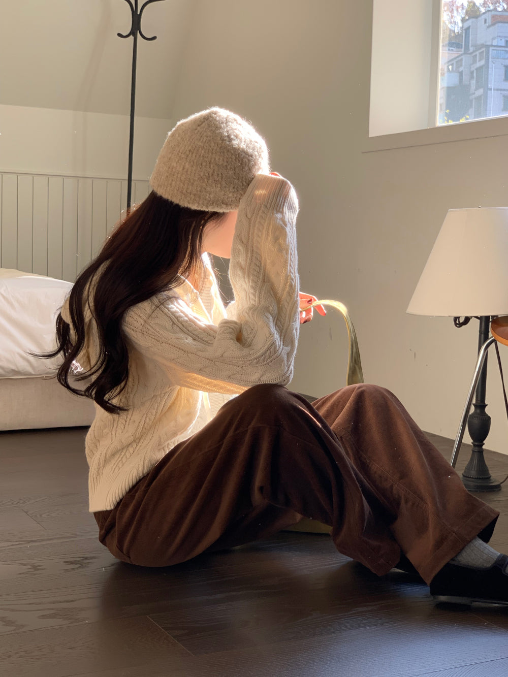 mona hood cardigan-3col