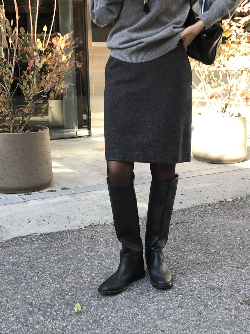 Luze wool midi skirt-2col