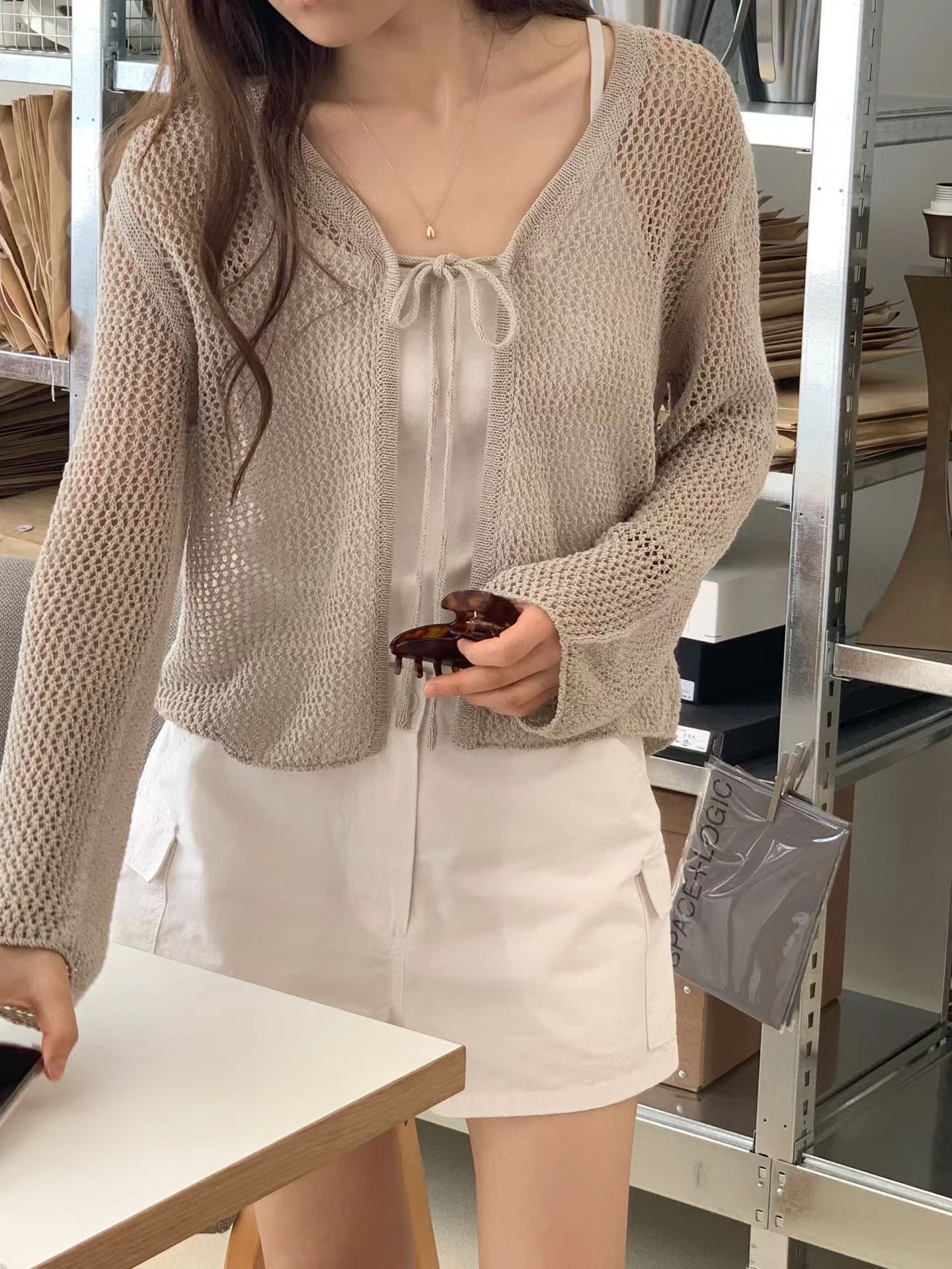 Ounce paper punching cardigan-2col