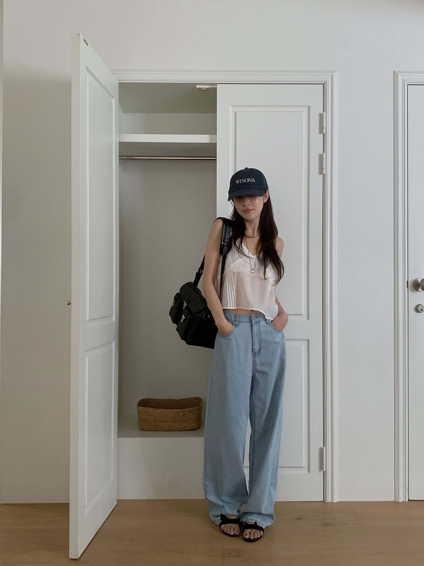 light blue wide denim