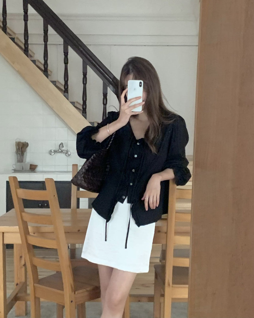 Riel ruffle blouse-2col