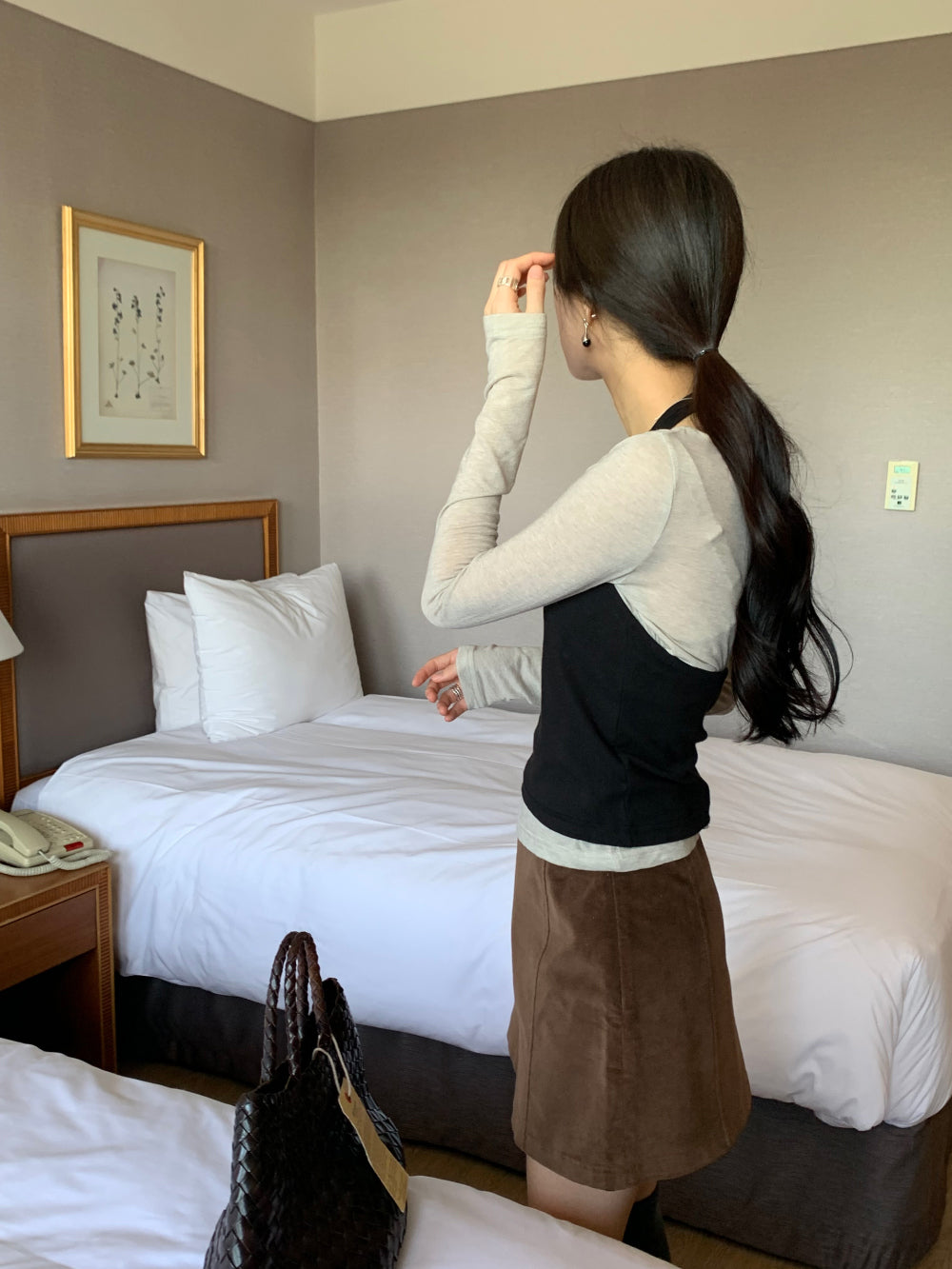 Halter layered set T-4col