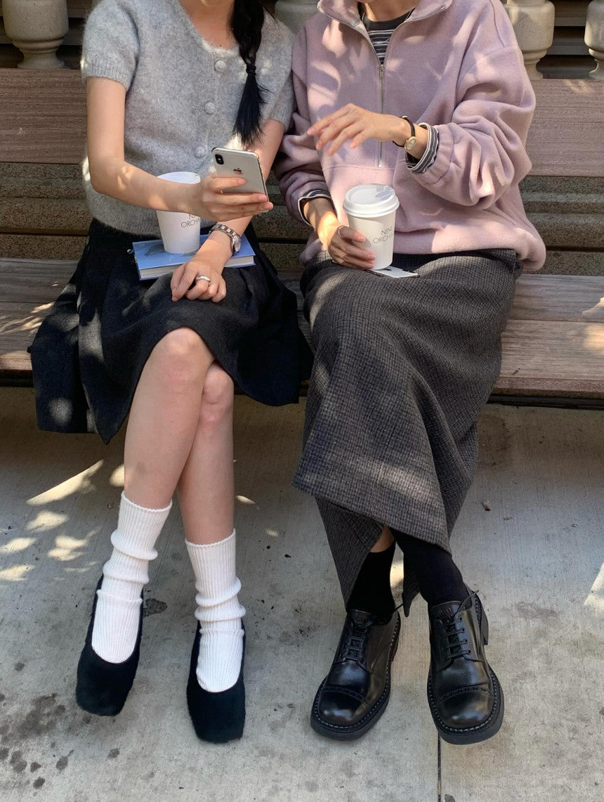 Sola wool check skirt