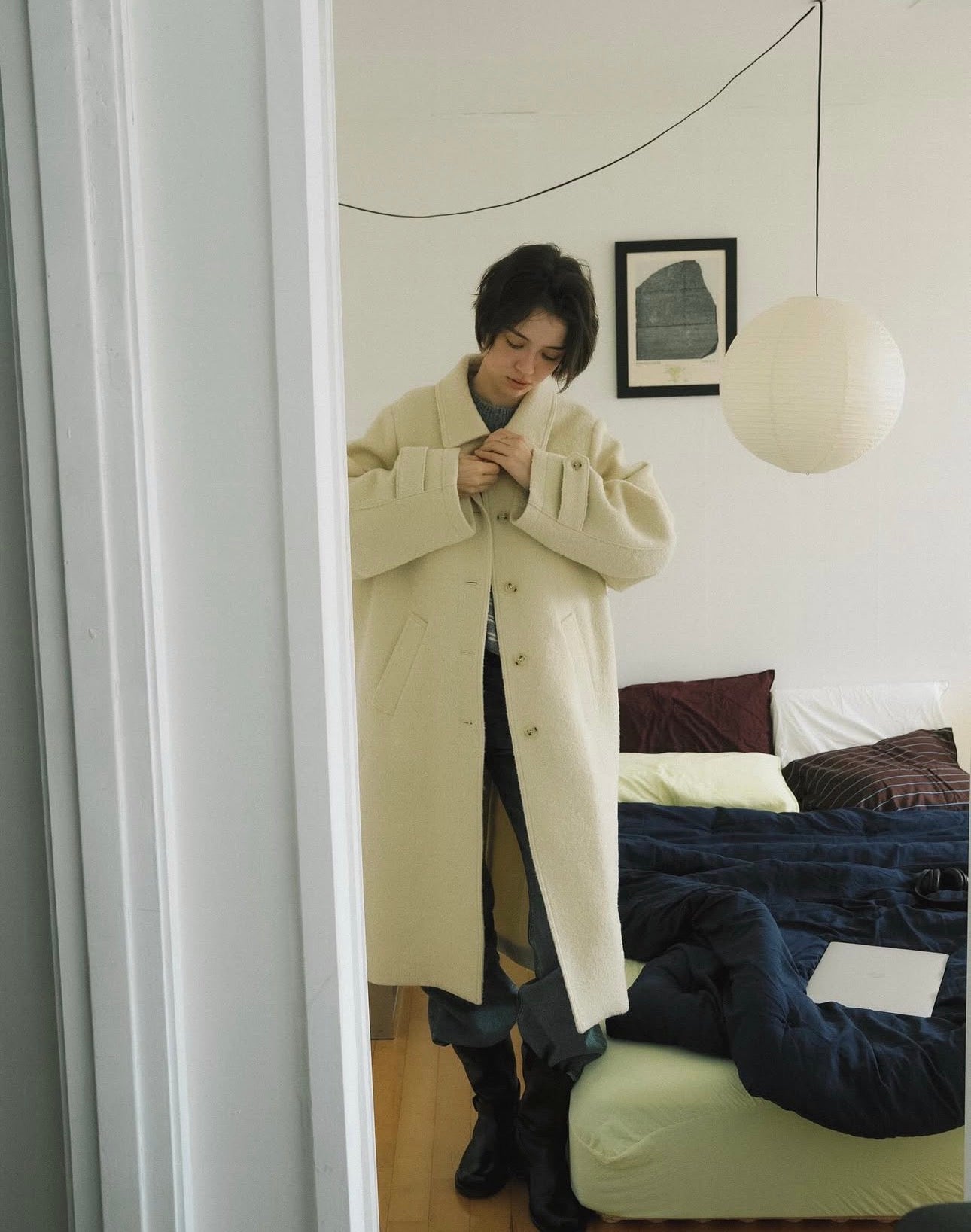 Fushily wool coat-2col