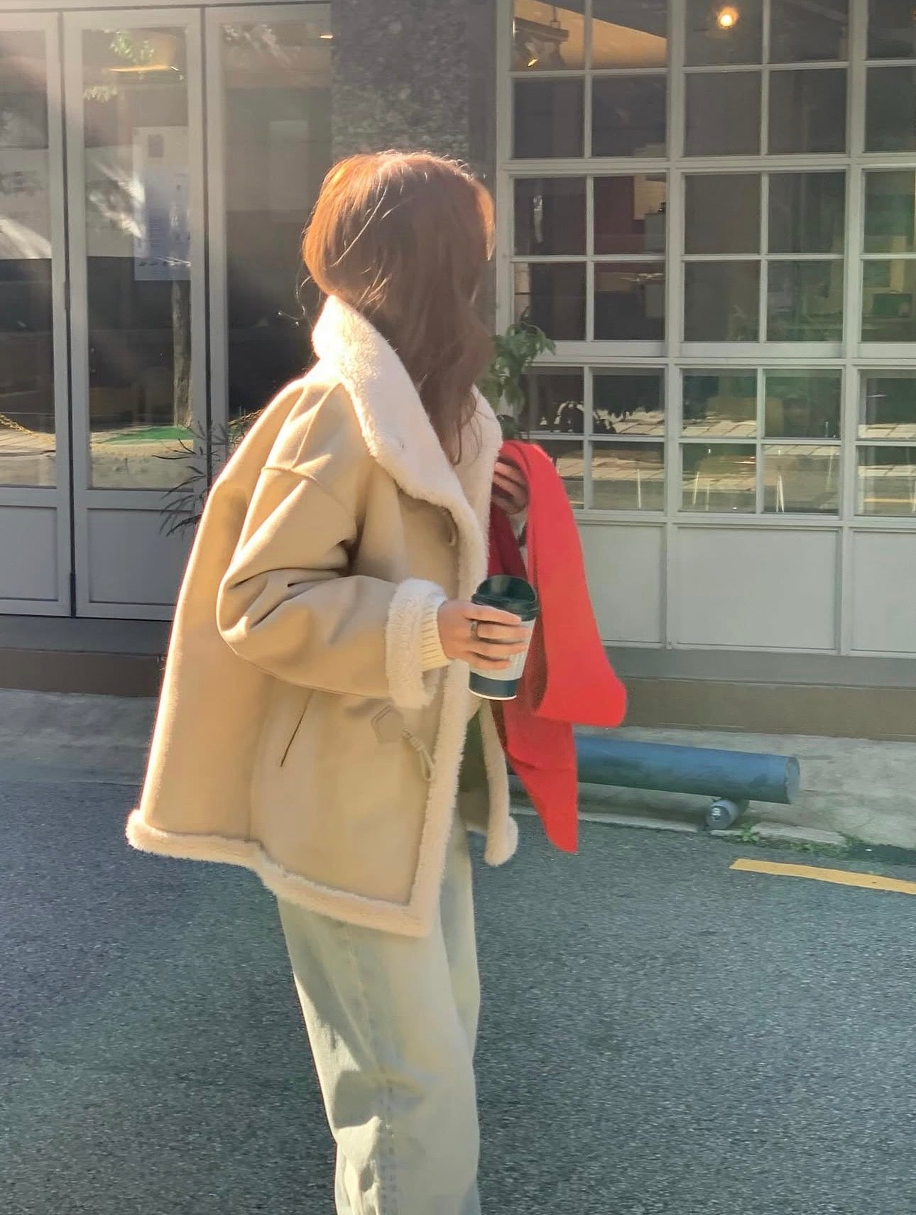 High-neck duffel reversible mustang