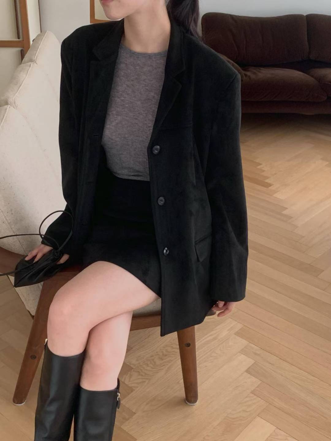 Euro suede skirt-2col