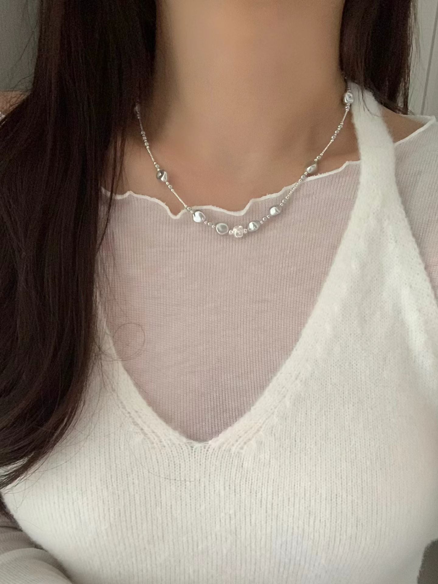 silver pearl necklace