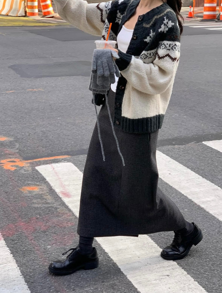 jacquard alpaca cardigan-2col