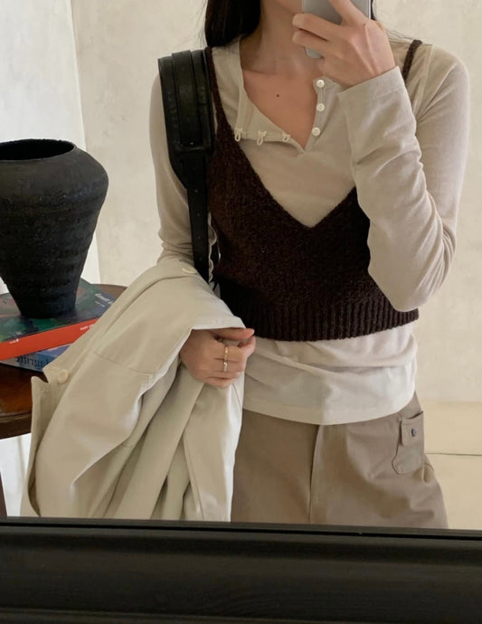 Loop henry neck T-6col