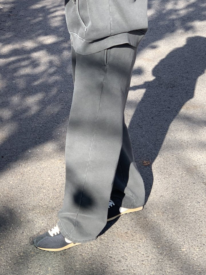 pigment fleece dying hood zip up&pants