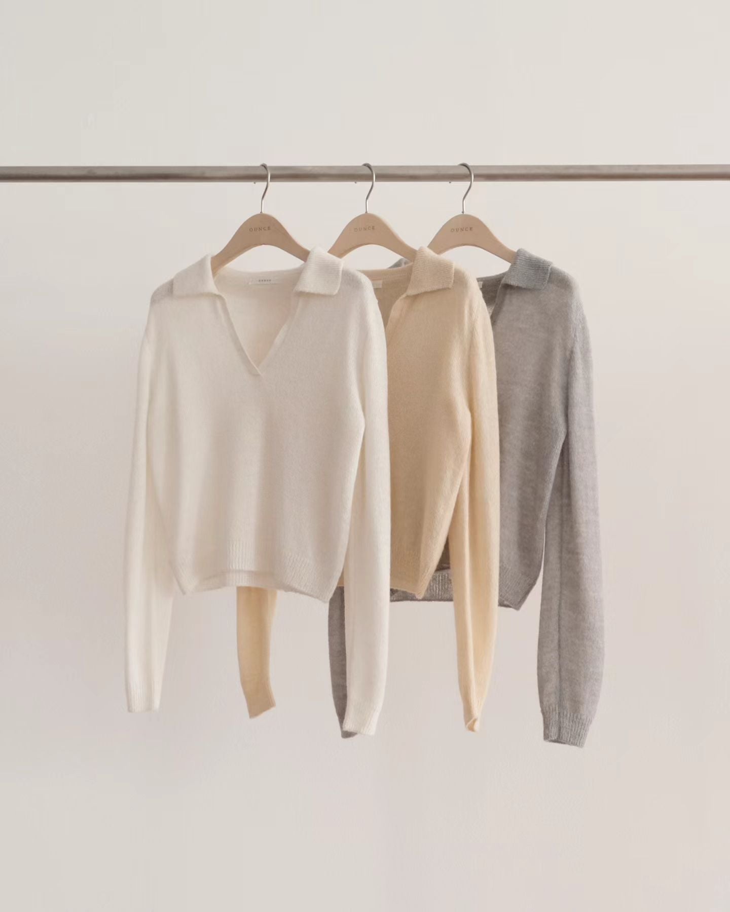 sale gray即納 Ounce kid collar knit-3col