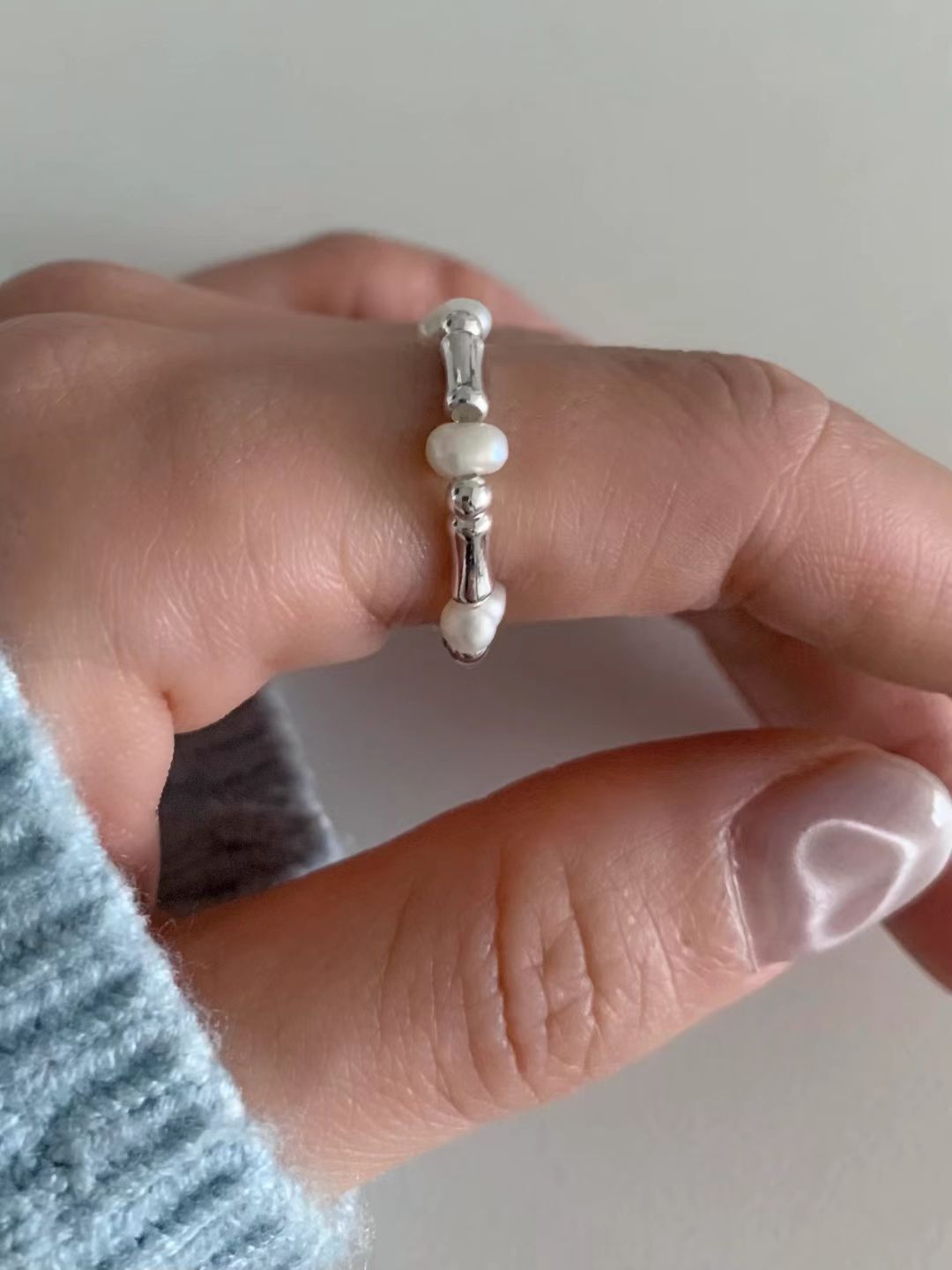 Pentagon Onyx Banding ring-2col