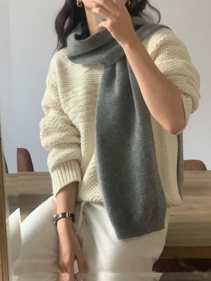 Brick wool cable knit-3col