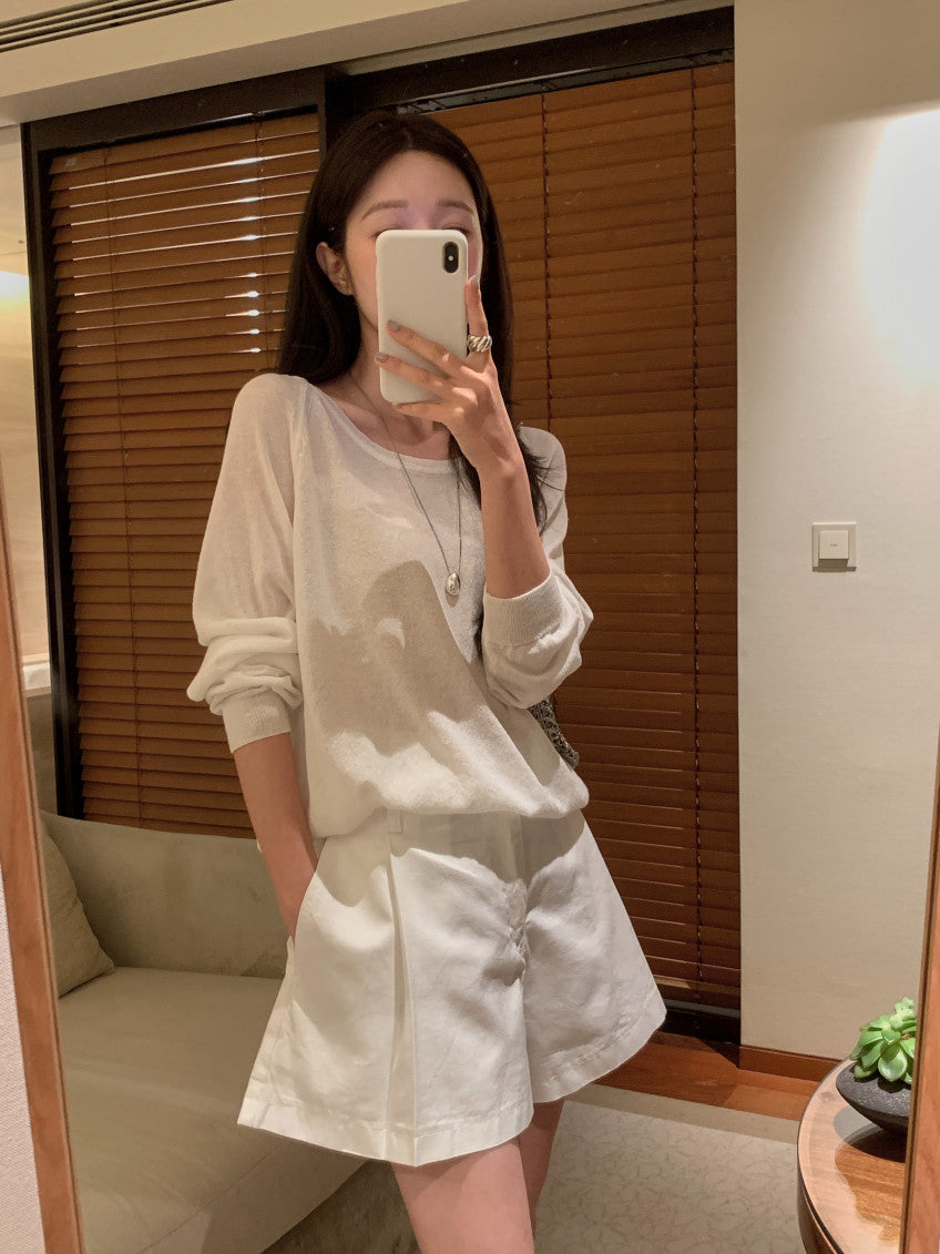 u-neck knit-4col
