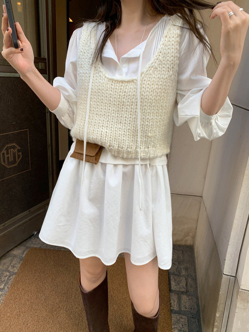 girlish pintuck onepiece-2col