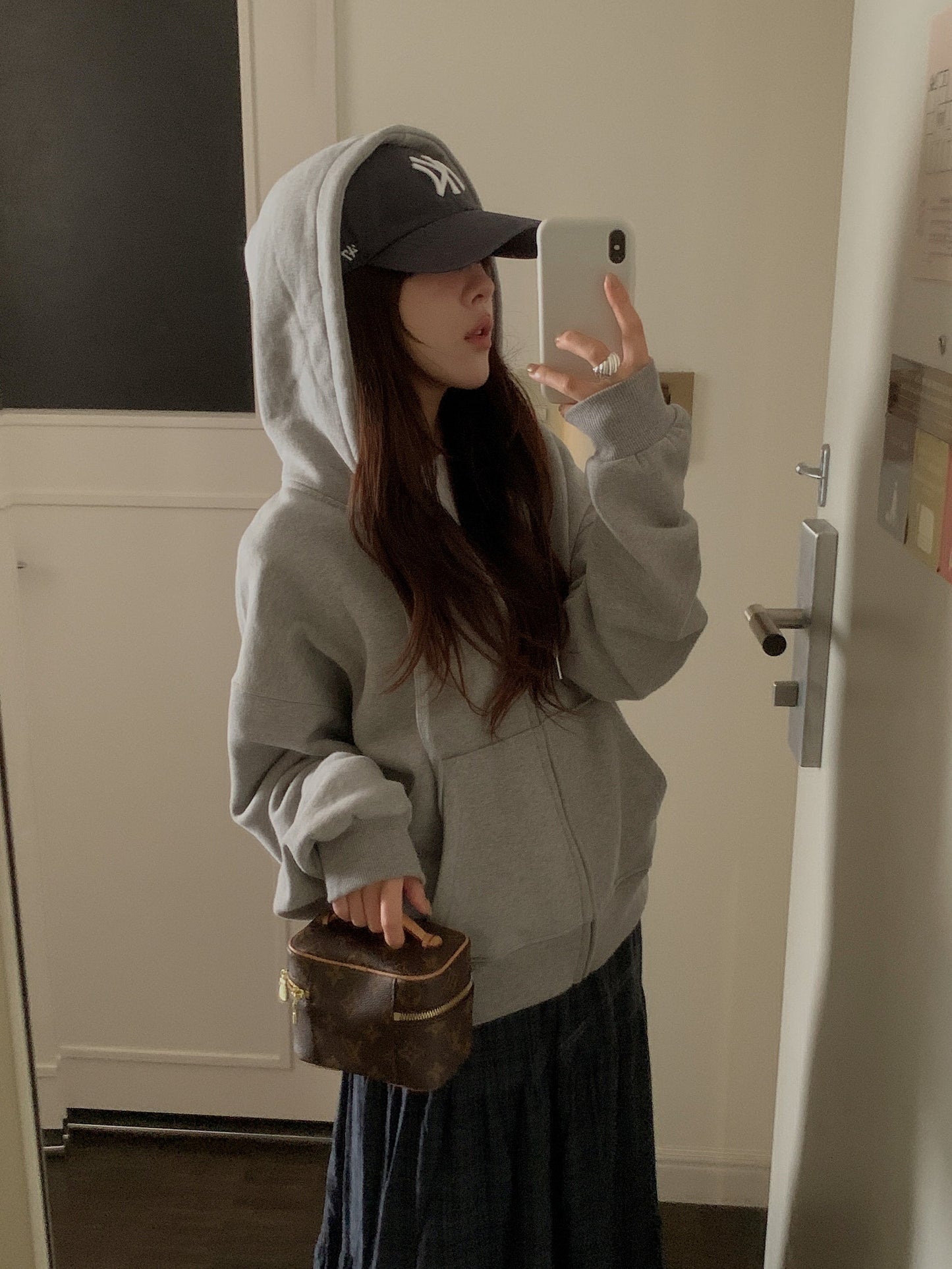 Essential gimo hood zip-up&pants&skirt-3col