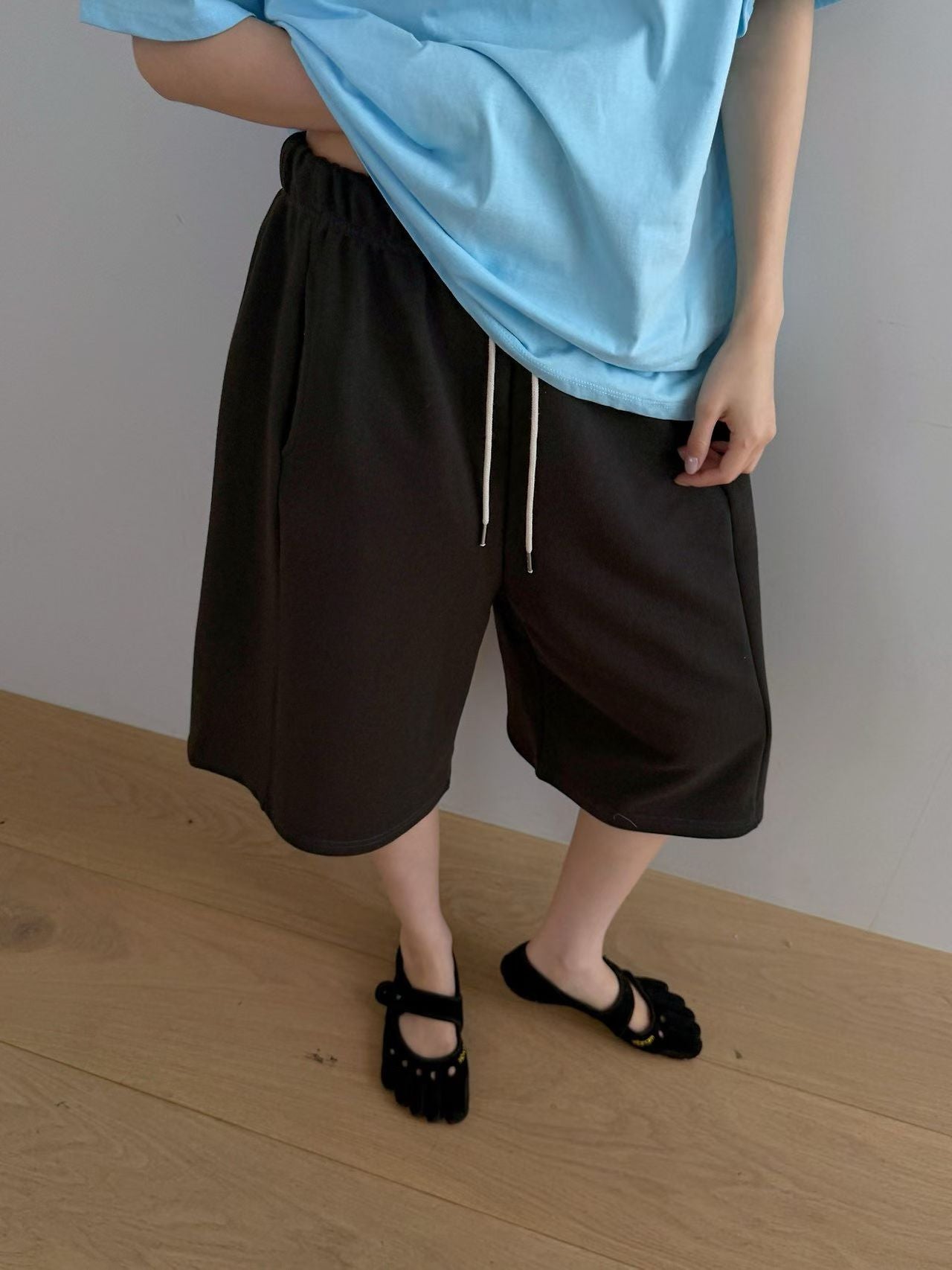 sweat half pants-3col