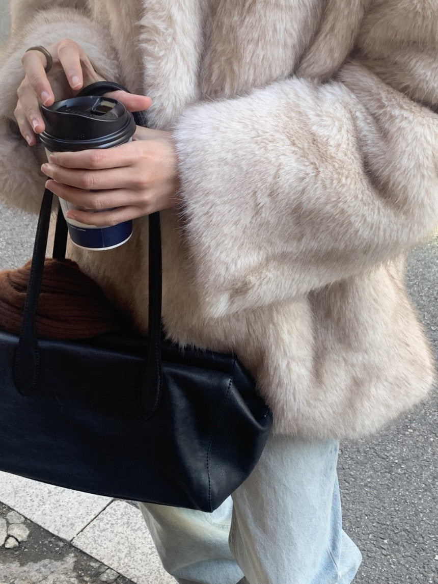 Birkin high neck linkning soft fur jacket