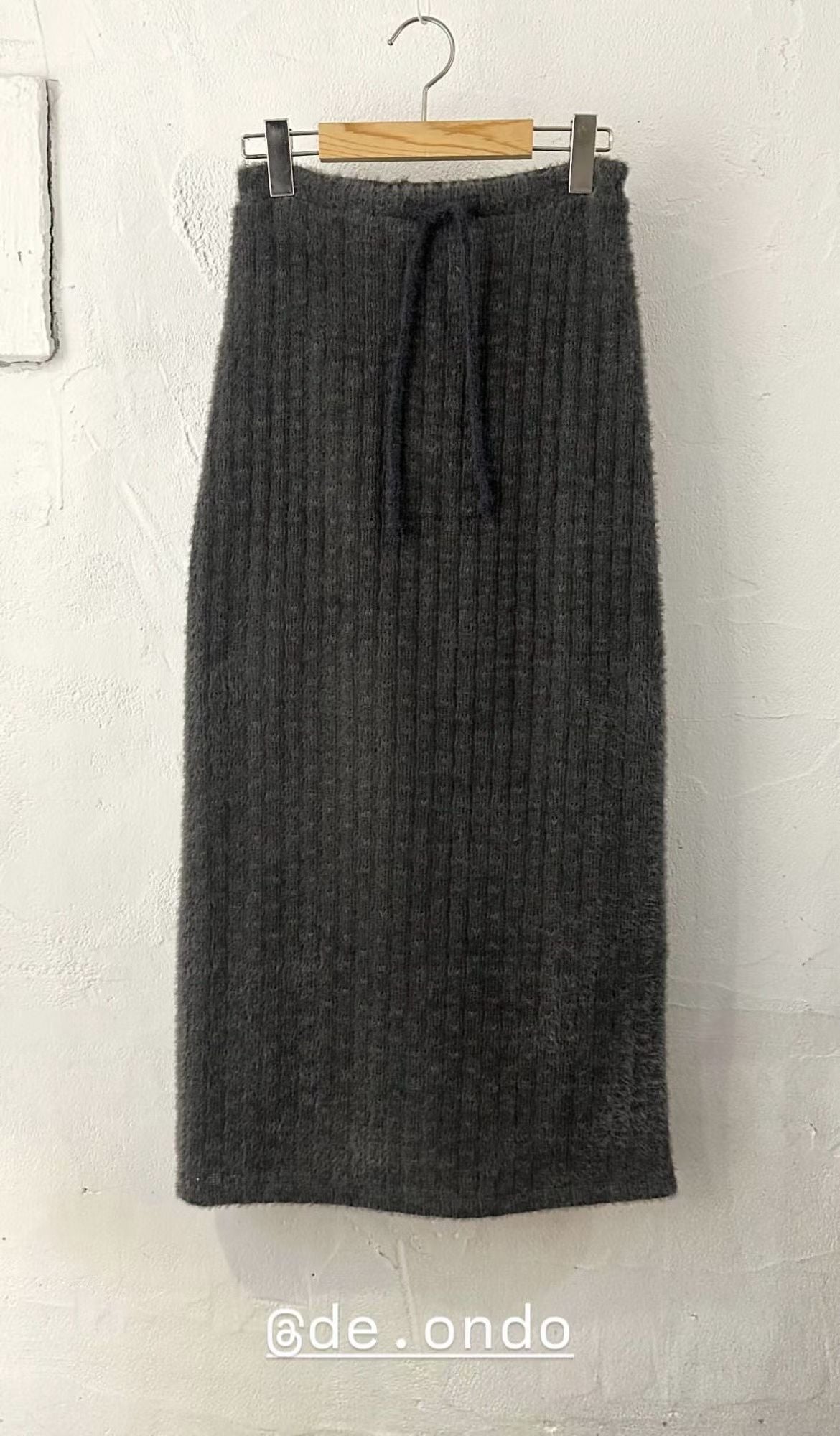 Warm eyelet skirt-2col