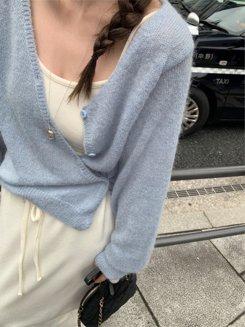 Standing wrap cardigan-3col