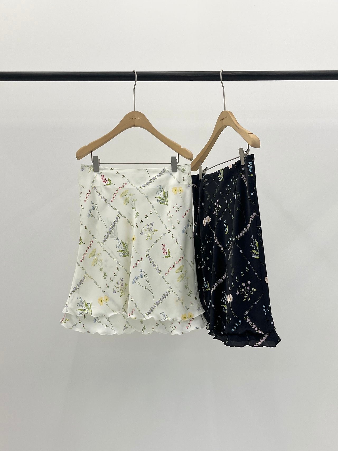 Err floral frill midi skirt-2col